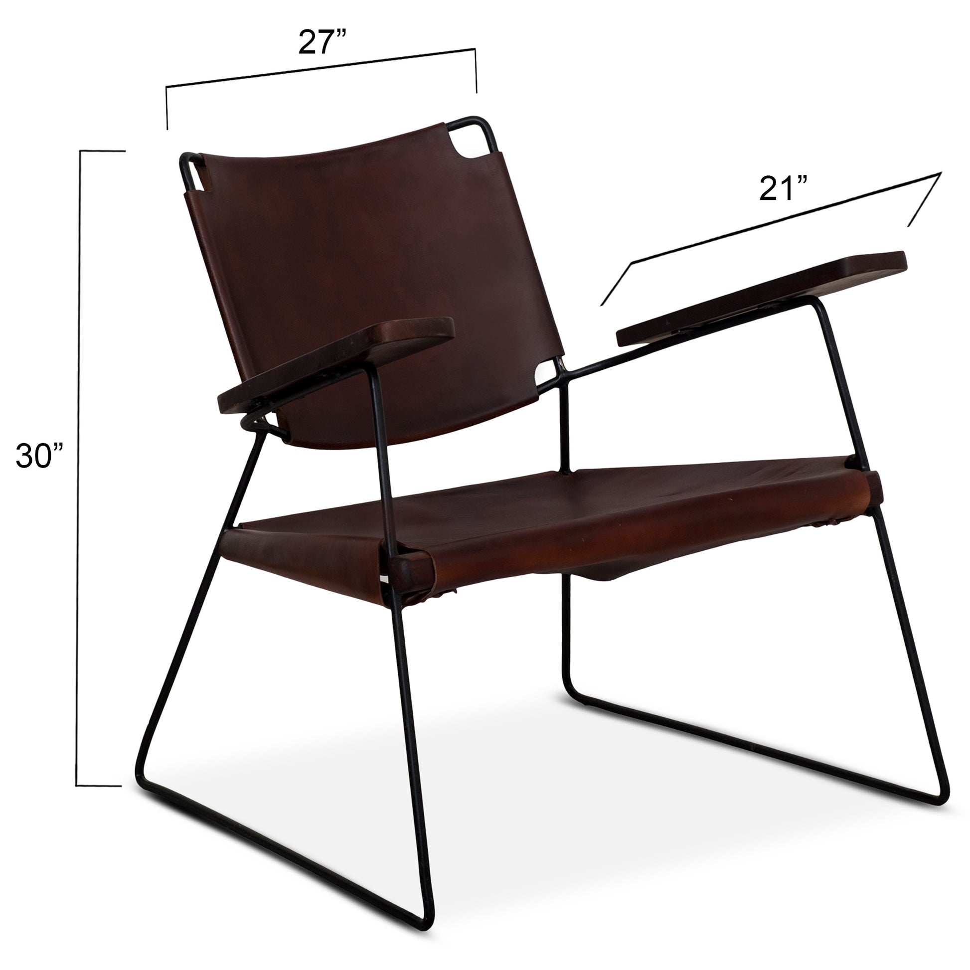 New York Cordovan Leather Arm Chair