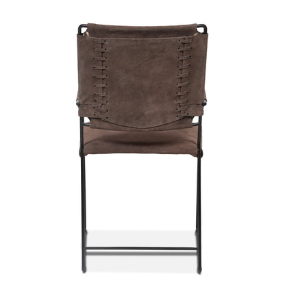 New York Arm Dining Chair - Asphalt Grey Suede