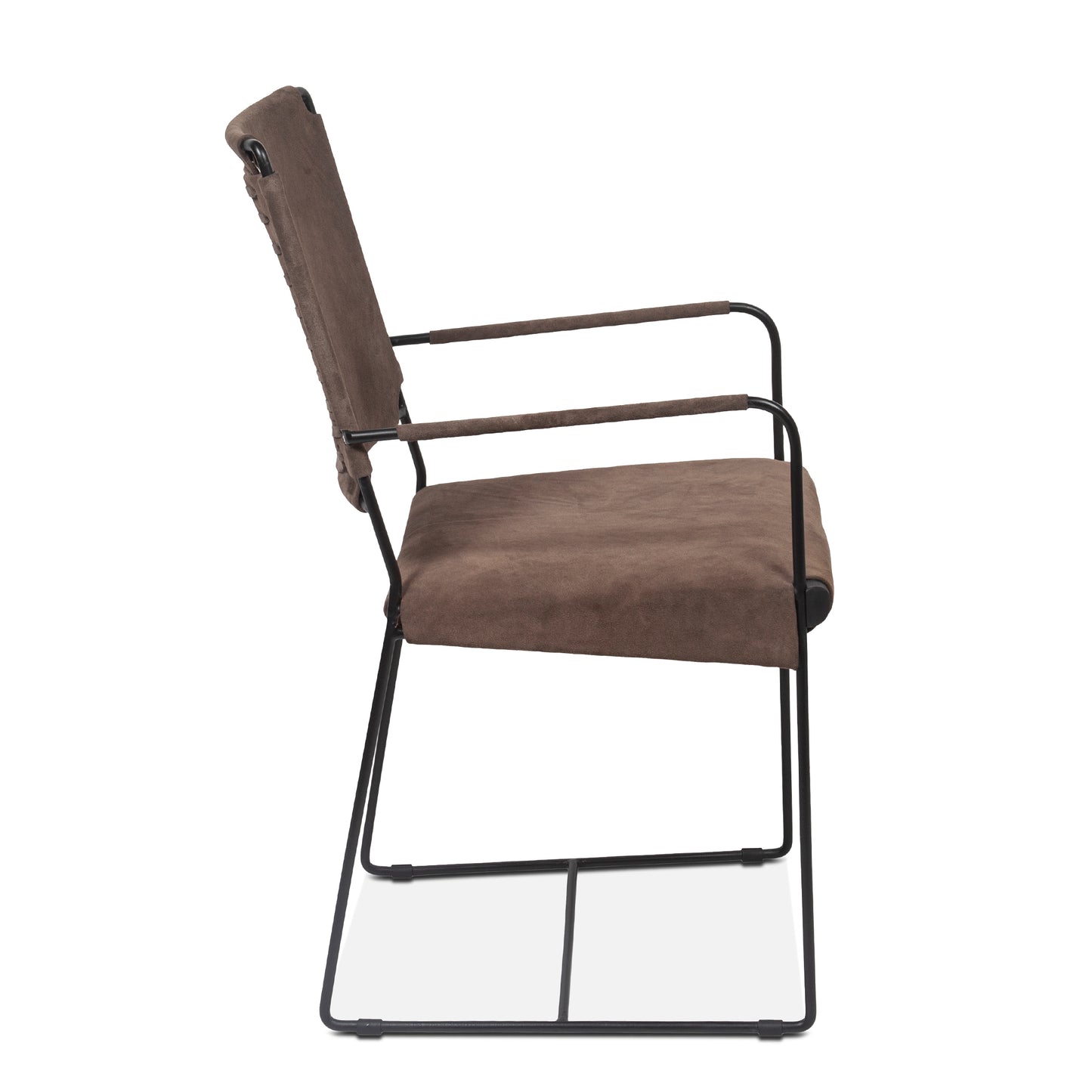 New York Arm Dining Chair - Asphalt Grey Suede