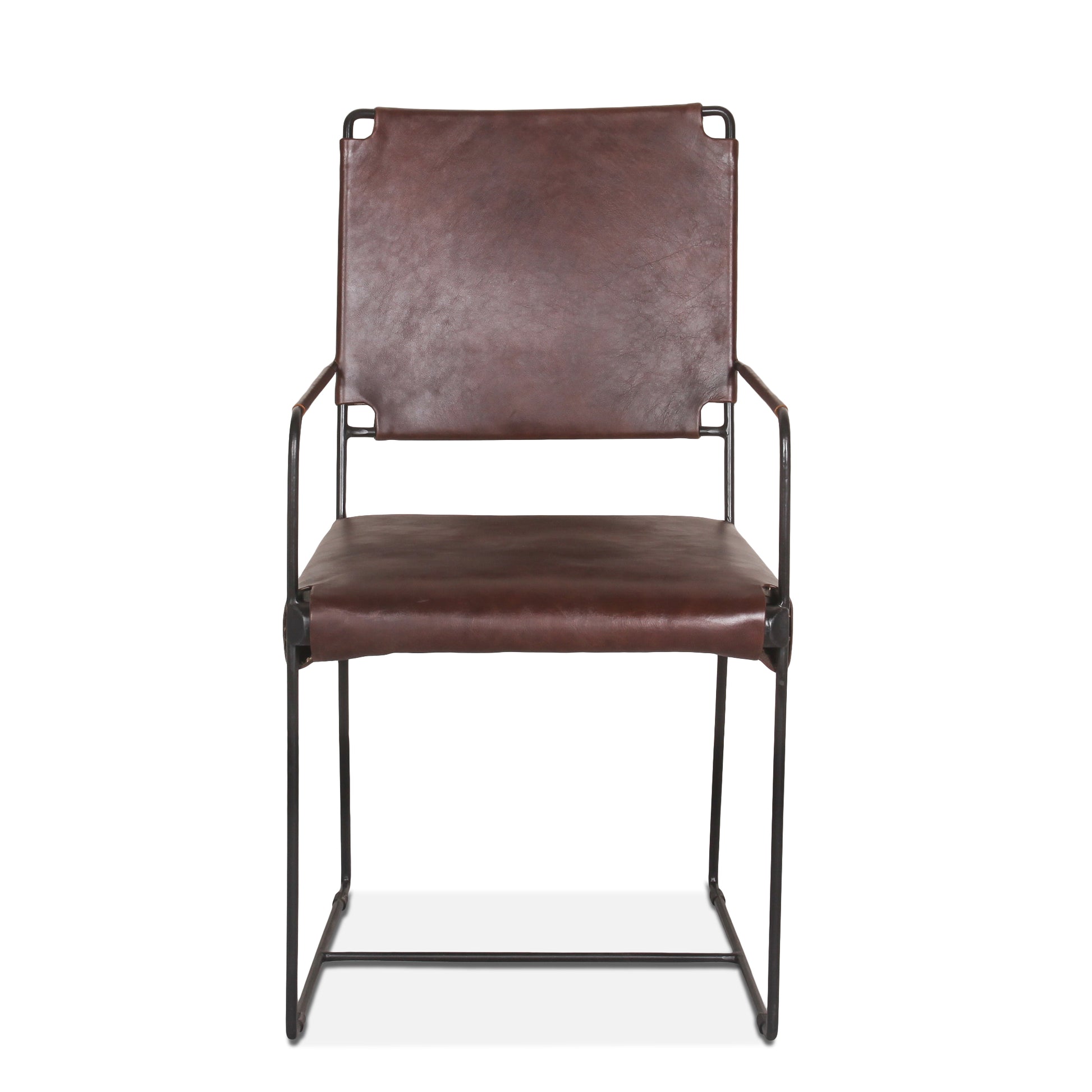 New York Arm Dining Chair - Chocolate Leather