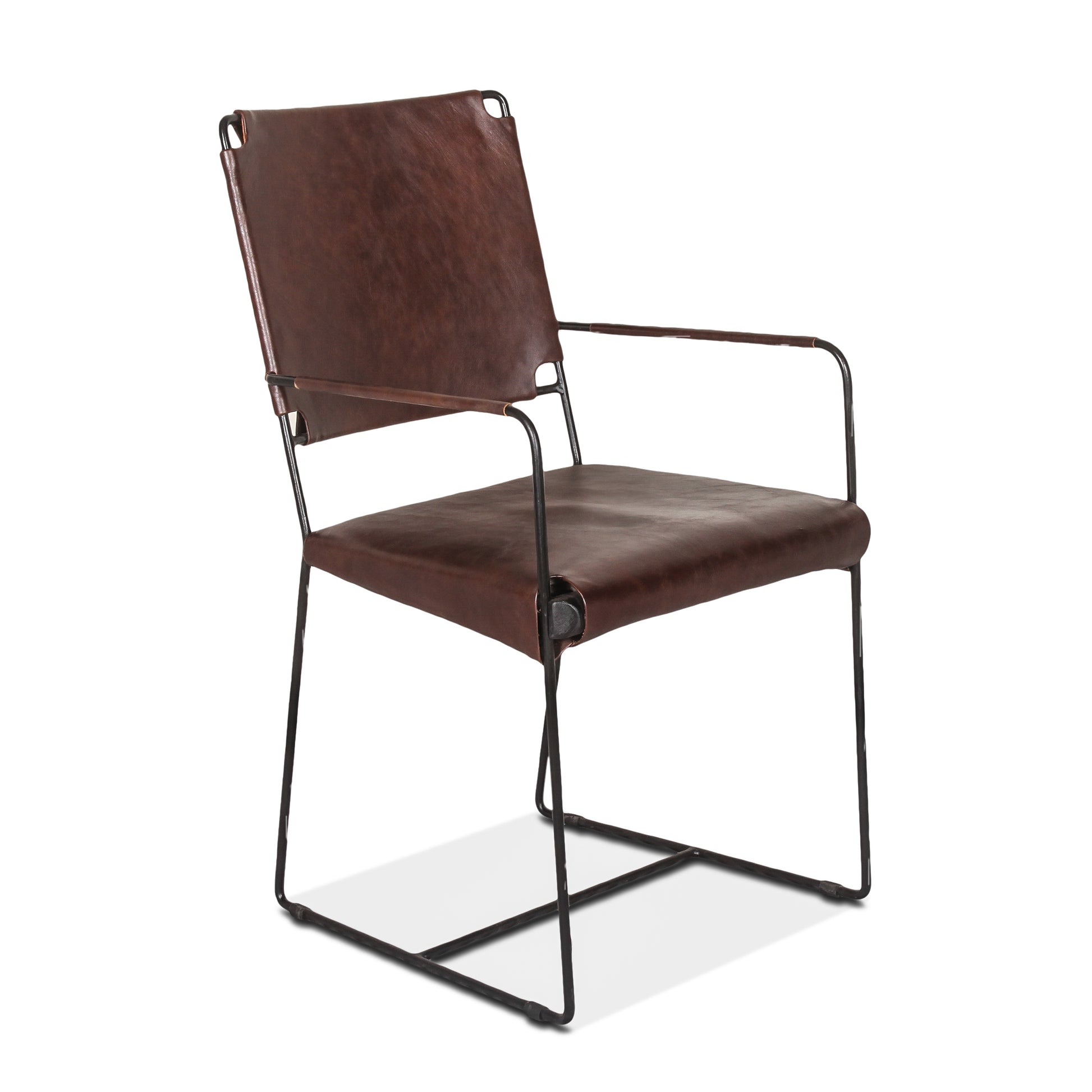 New York Arm Dining Chair - Asphalt Grey Suede