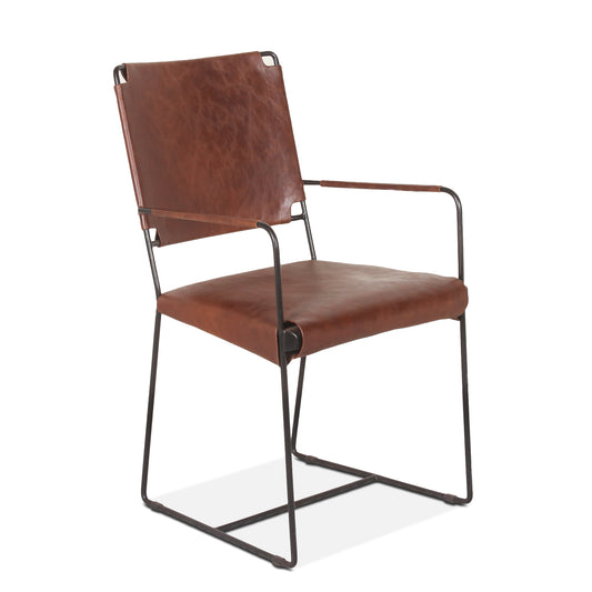 New York Arm Dining Chair - Tobacco Leather