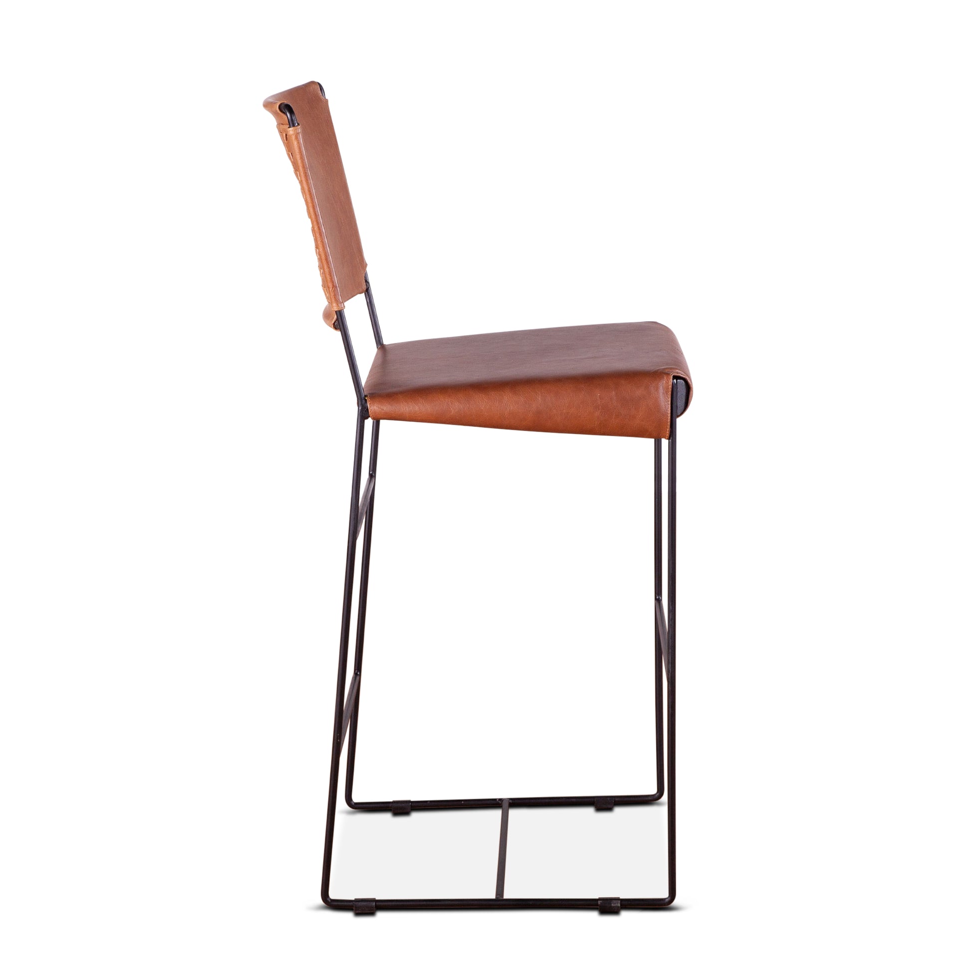 New York Leather Bar Chair - Cognac Leather