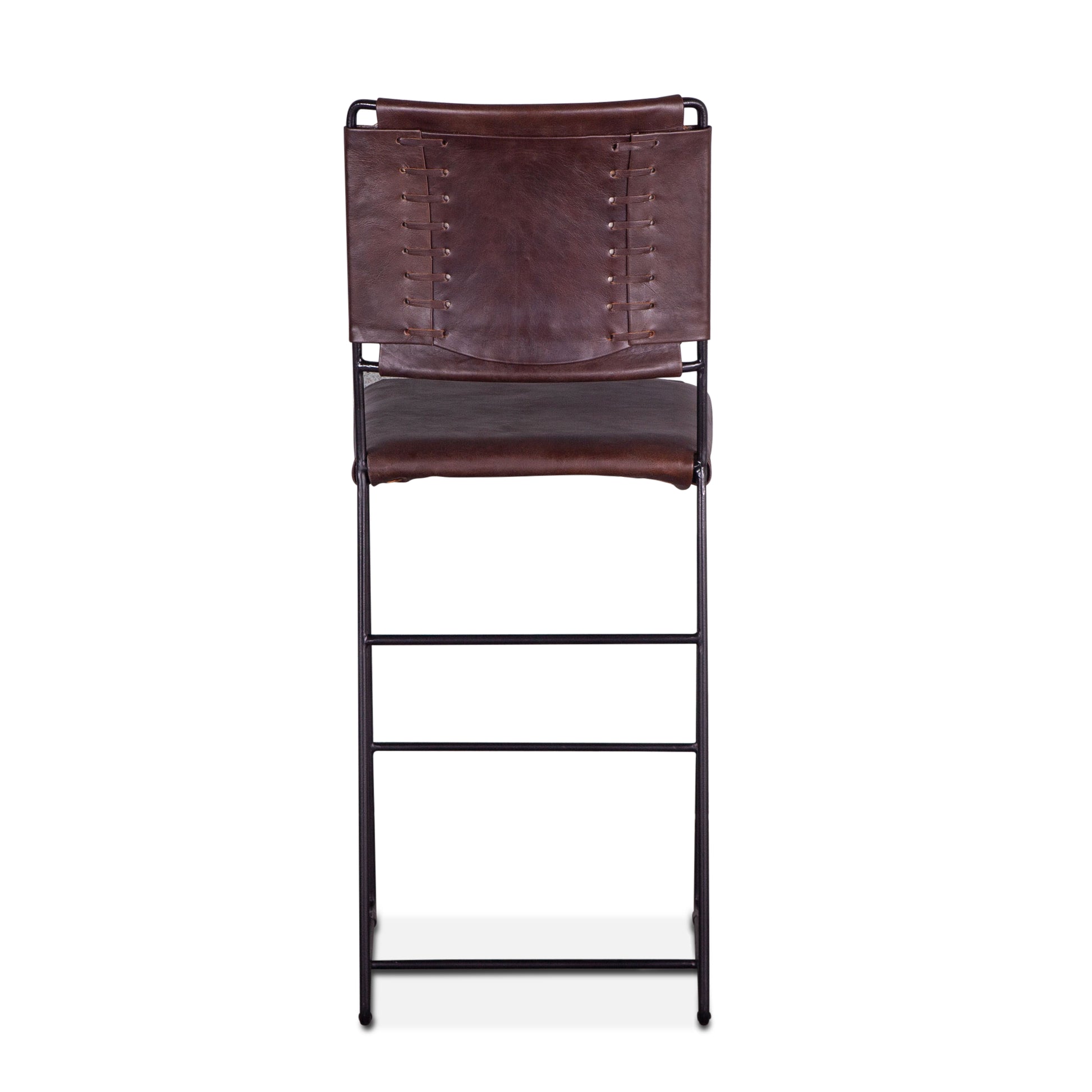 New York Leather Counter Chair - Chocolate Brown