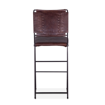 New York Leather Counter Chair - Chocolate Brown