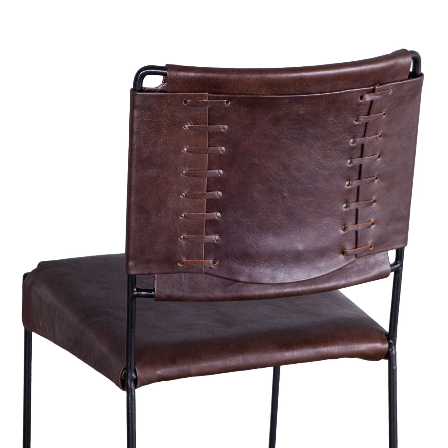 New York Leather Counter Chair - Chocolate Brown