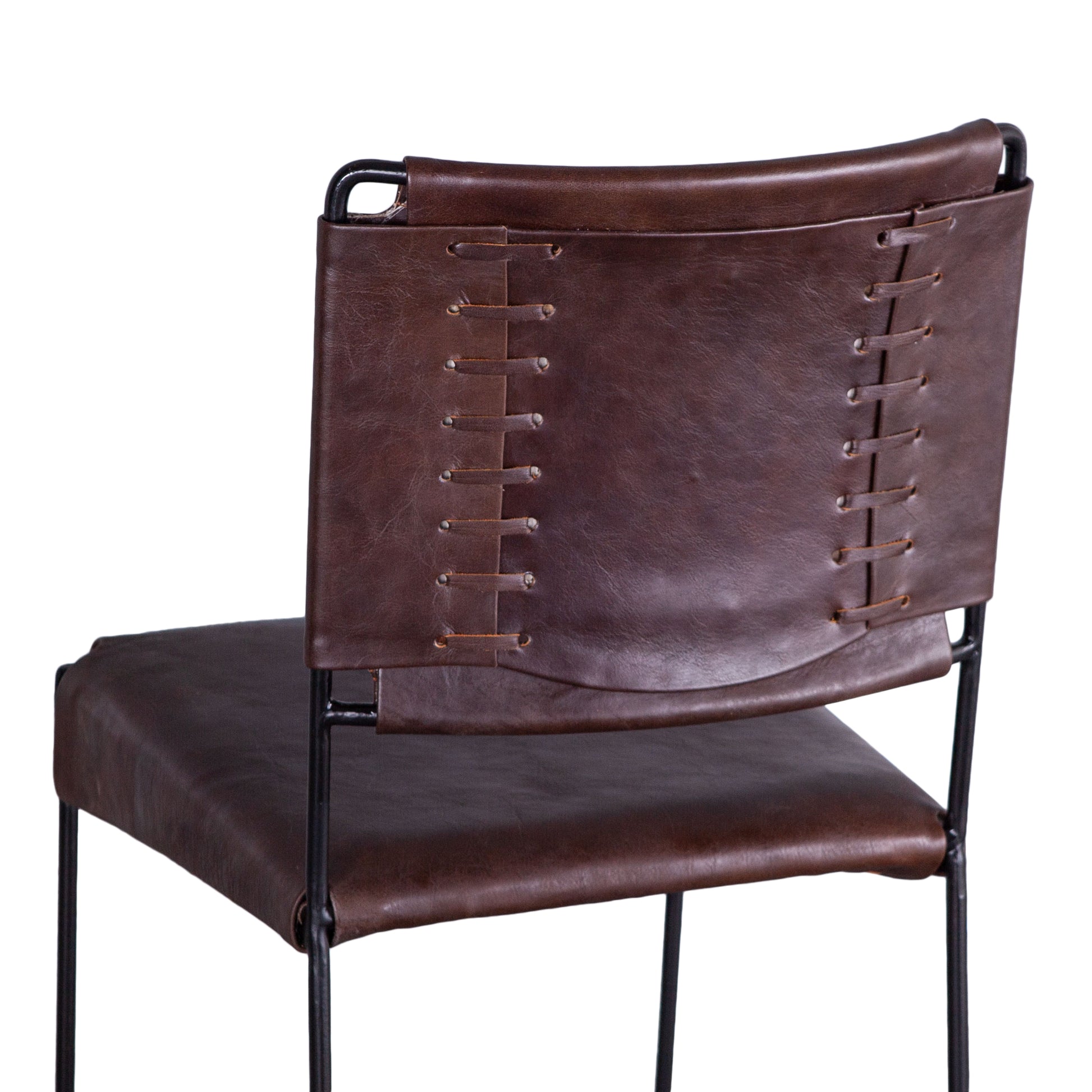 New York Leather Counter Chair - Chocolate Brown