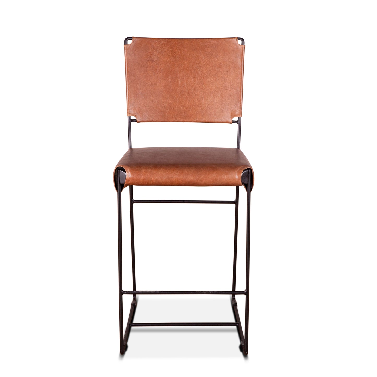 New York Leather Counter Chair - Cognac Leather
