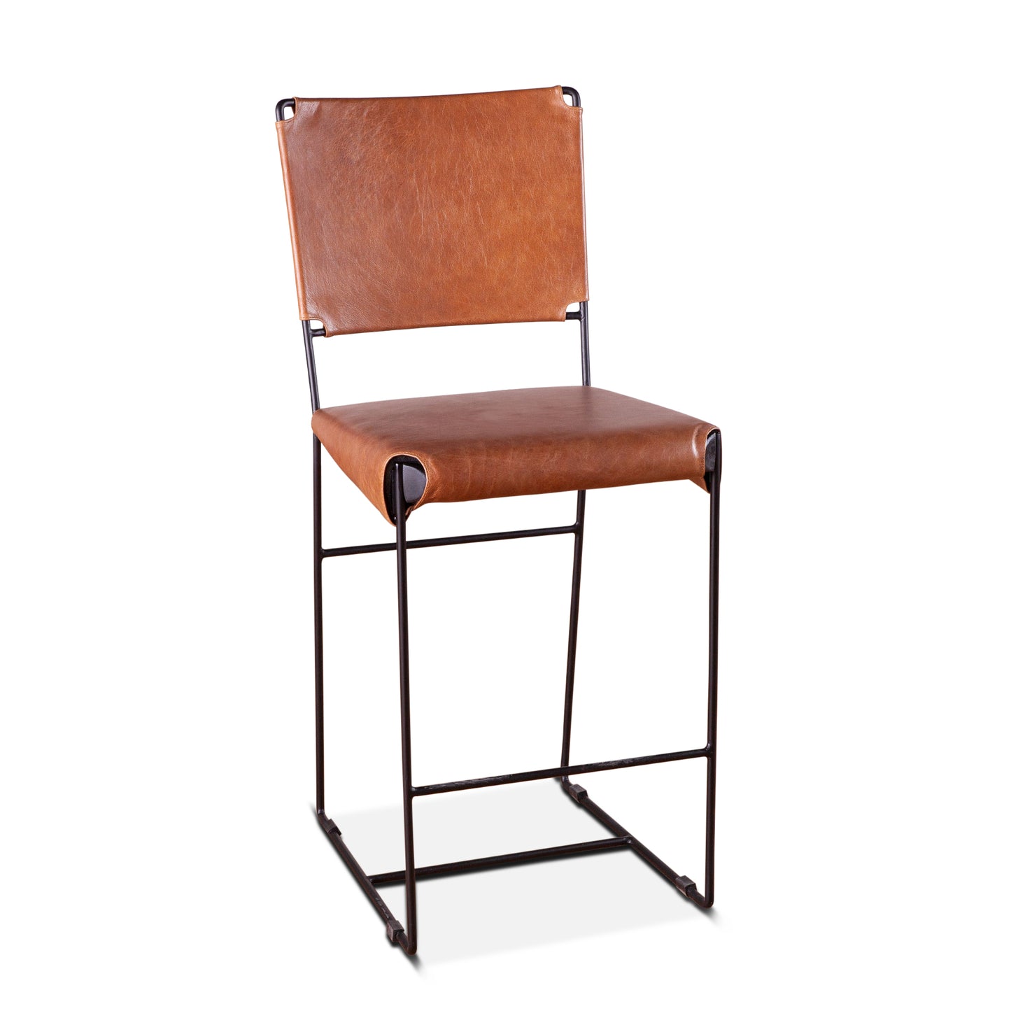 New York Leather Counter Chair - Cognac Leather