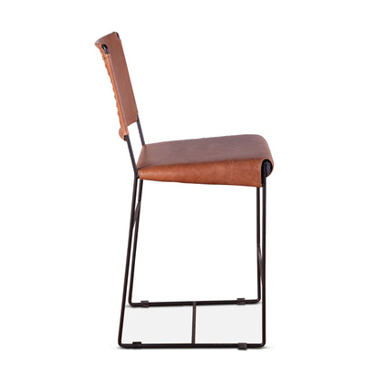 New York Leather Counter Chair - Cognac Leather