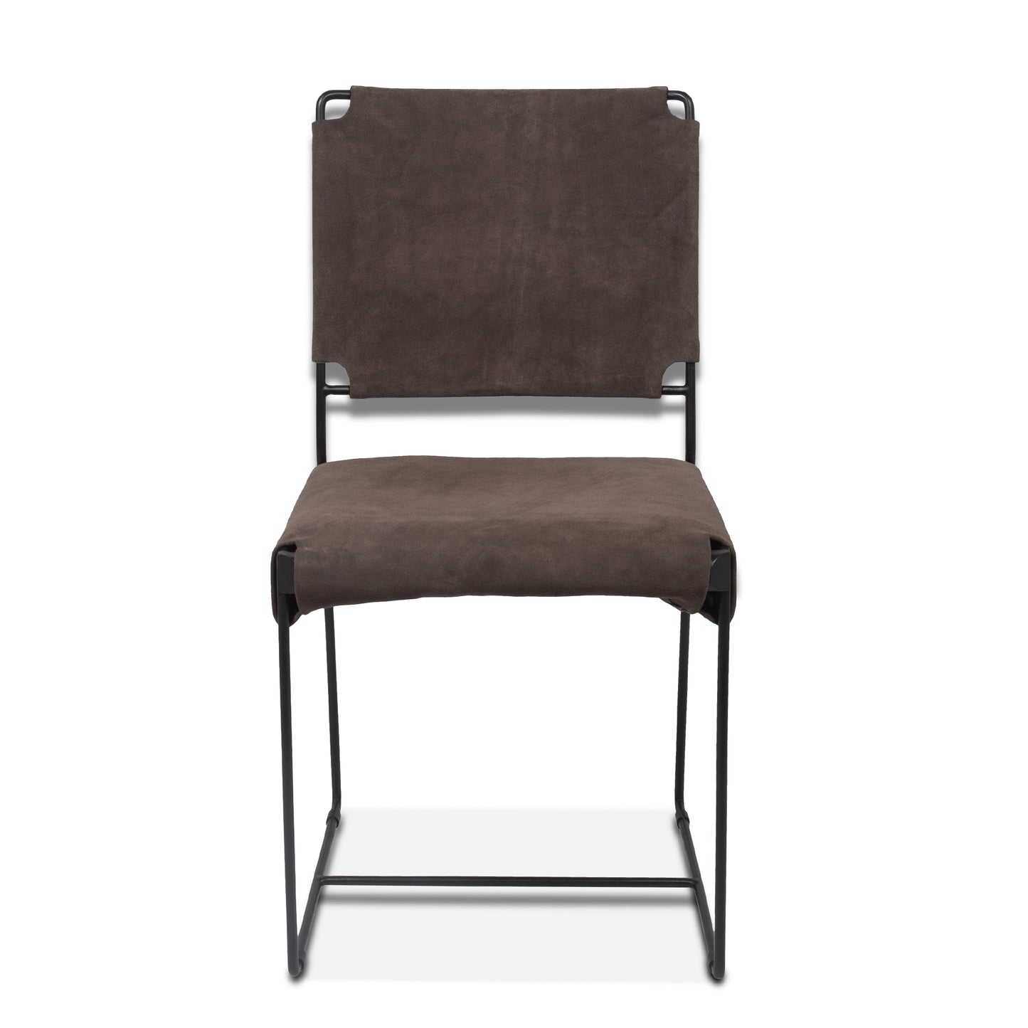 New York Leather Dining Chair - Asphalt Grey Suede
