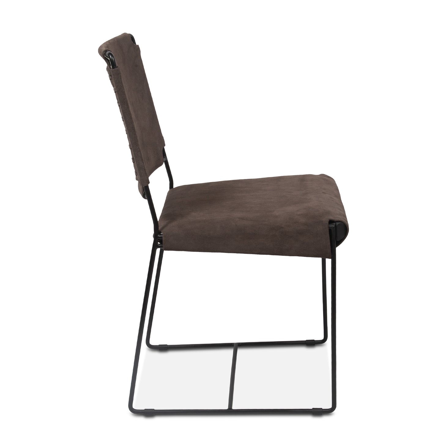 New York Leather Dining Chair - Asphalt Grey Suede