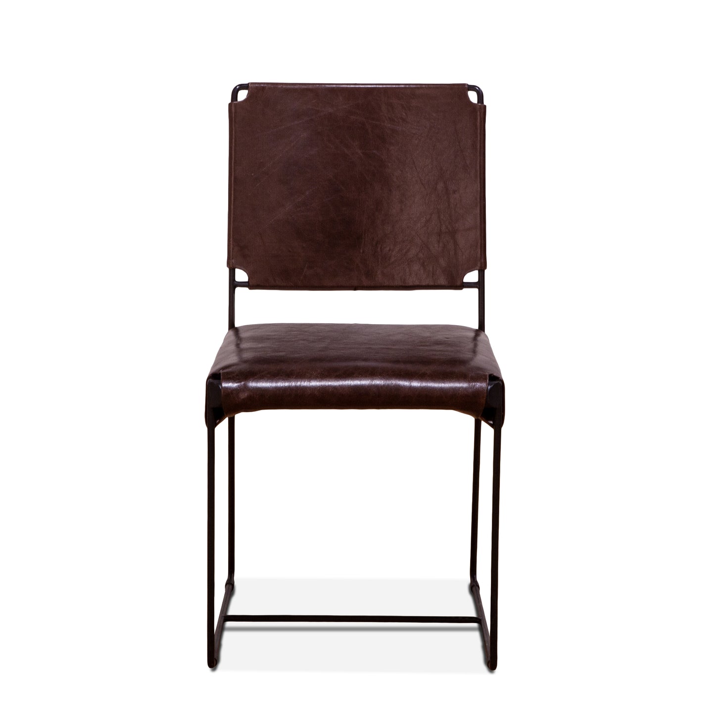 New York Leather Dining Chair - Chocolate Brown Leather