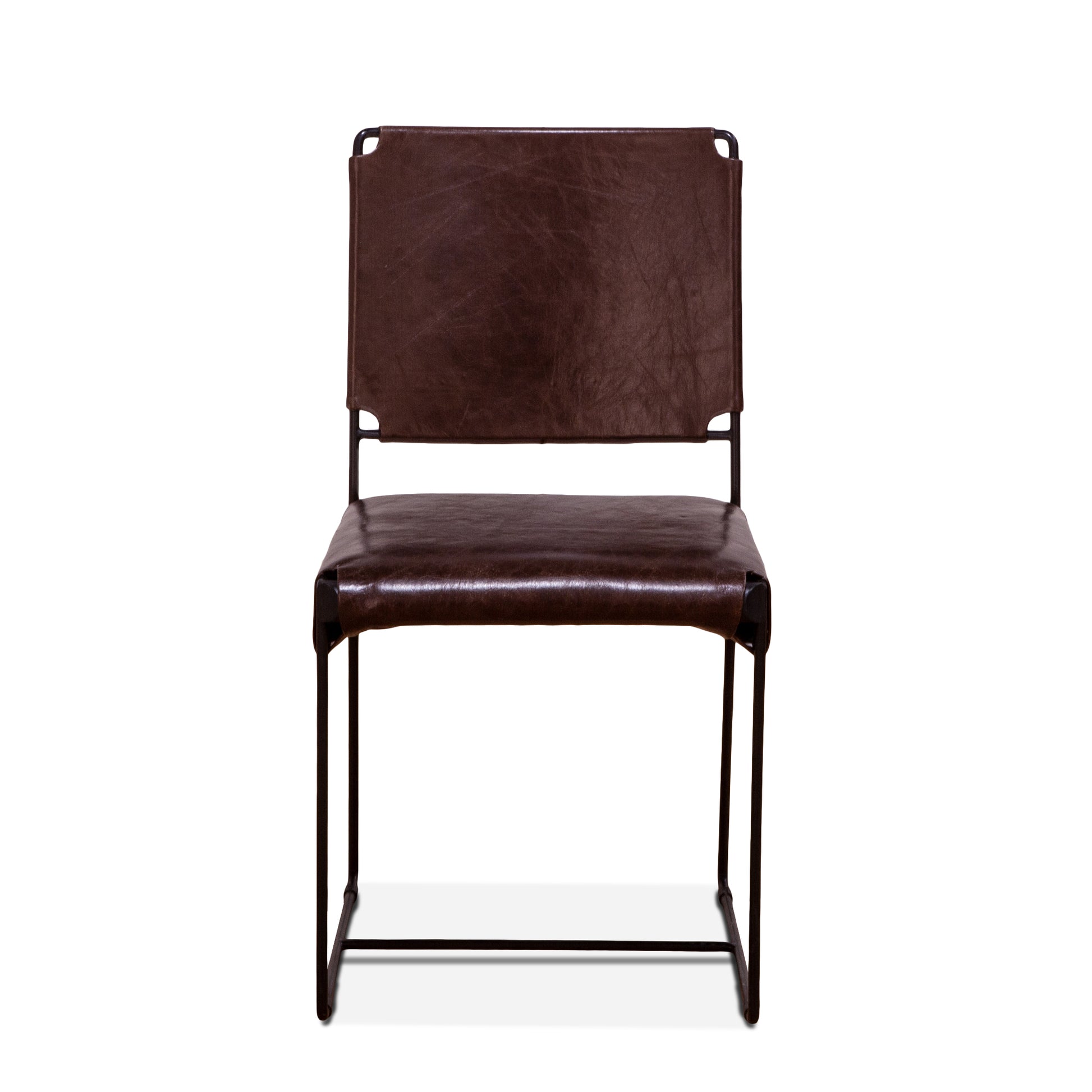 New York Leather Dining Chair - Chocolate Brown Leather