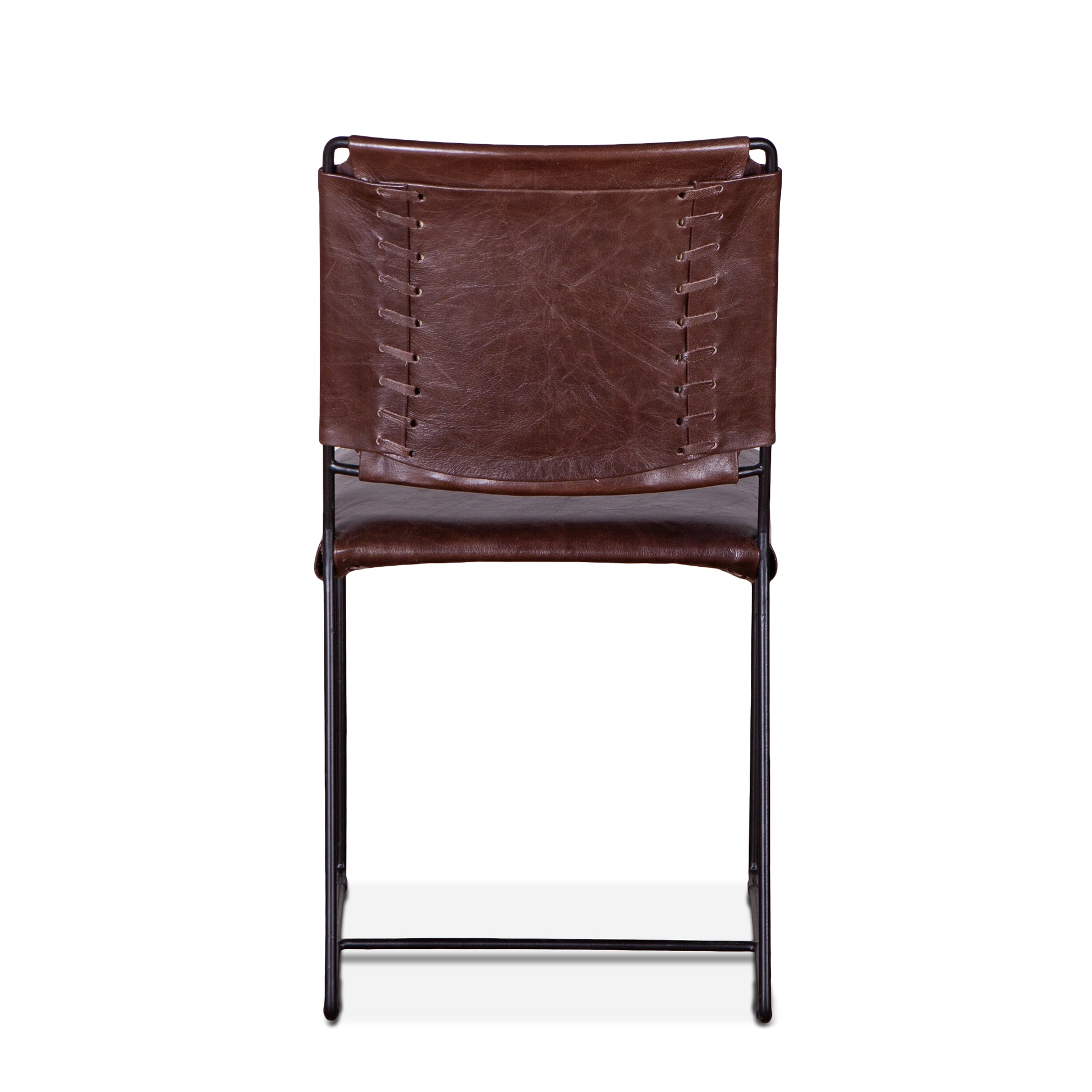 New York Leather Dining Chair - Chocolate Brown Leather
