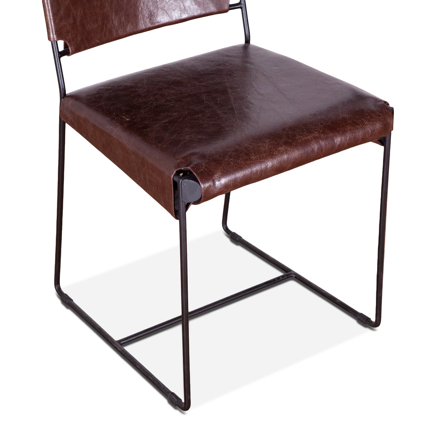 New York Leather Dining Chair - Chocolate Brown Leather