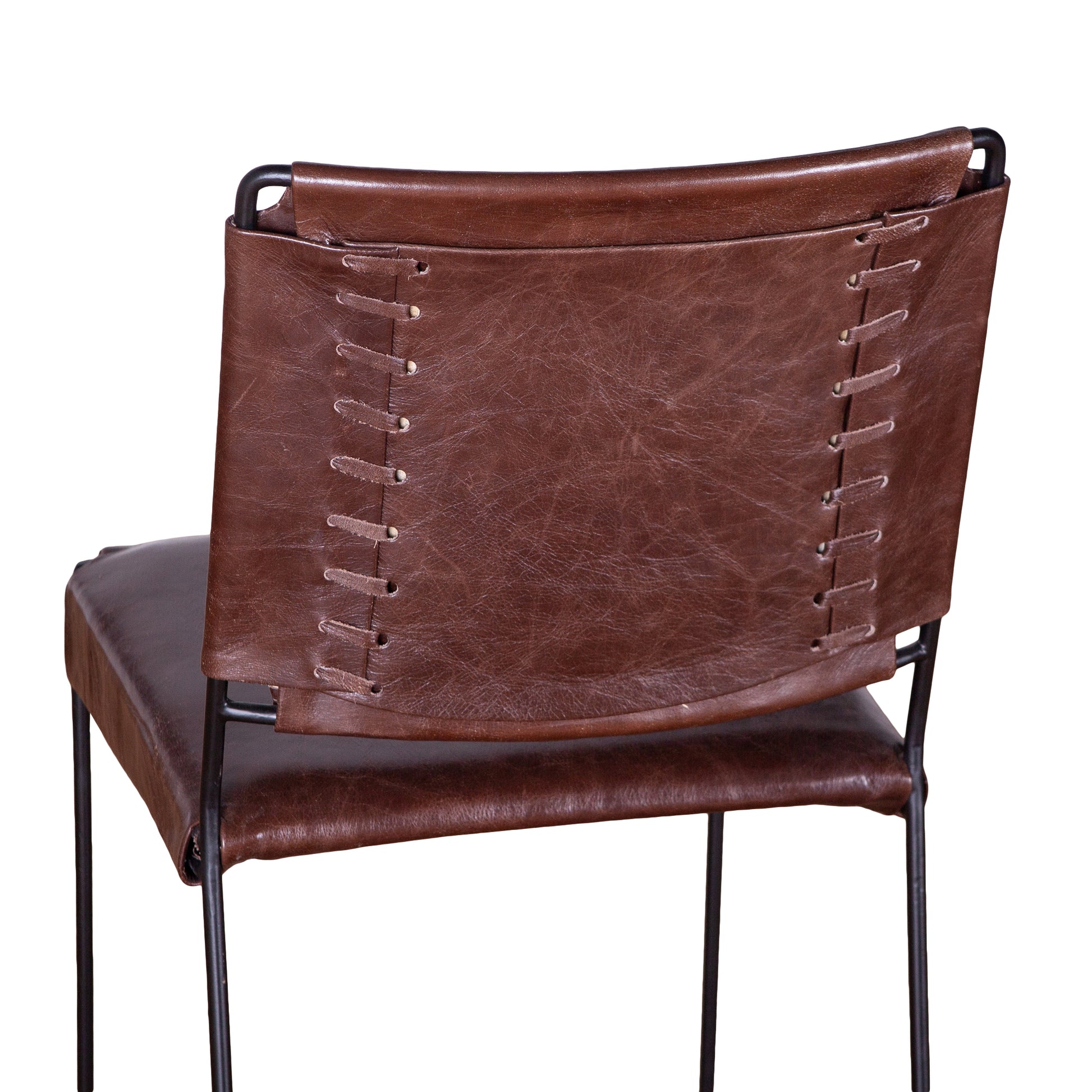 New York Leather Dining Chair - Chocolate Brown Leather