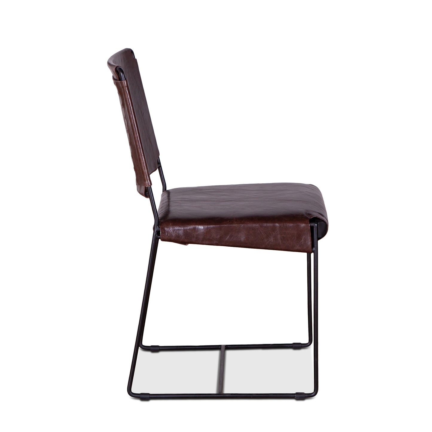 New York Leather Dining Chair - Chocolate Brown Leather