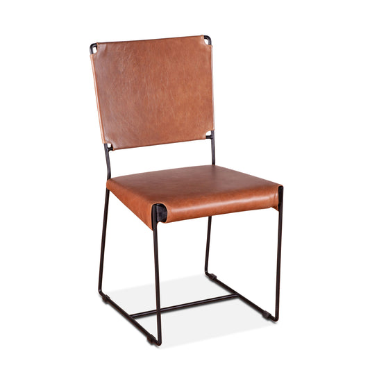 New York Leather Dining Chair - Cognac Leather
