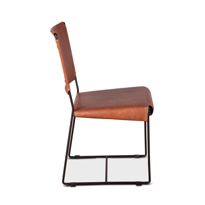New York Leather Dining Chair - Cognac Leather