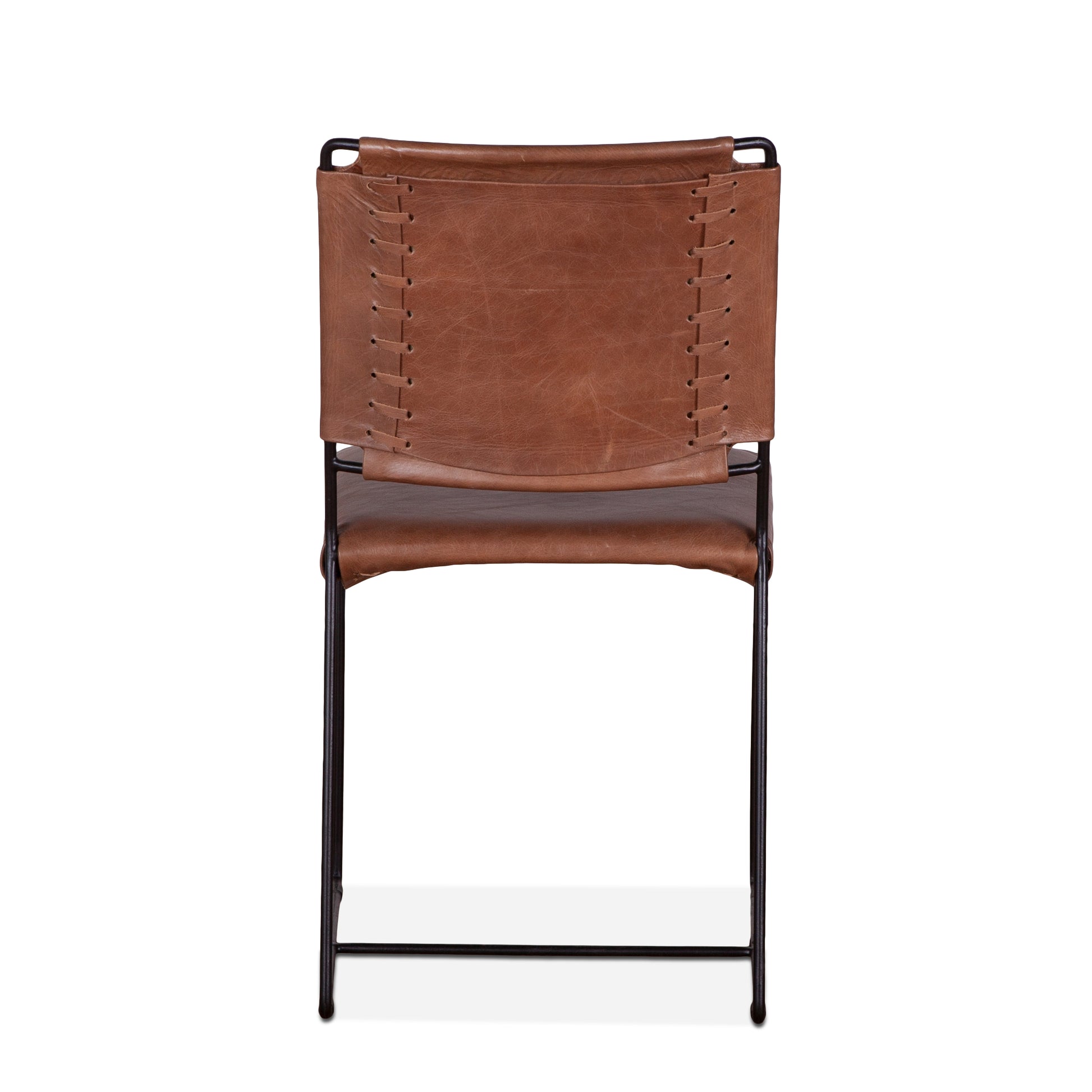 New York Leather Dining Chair - Tobacco Brown
