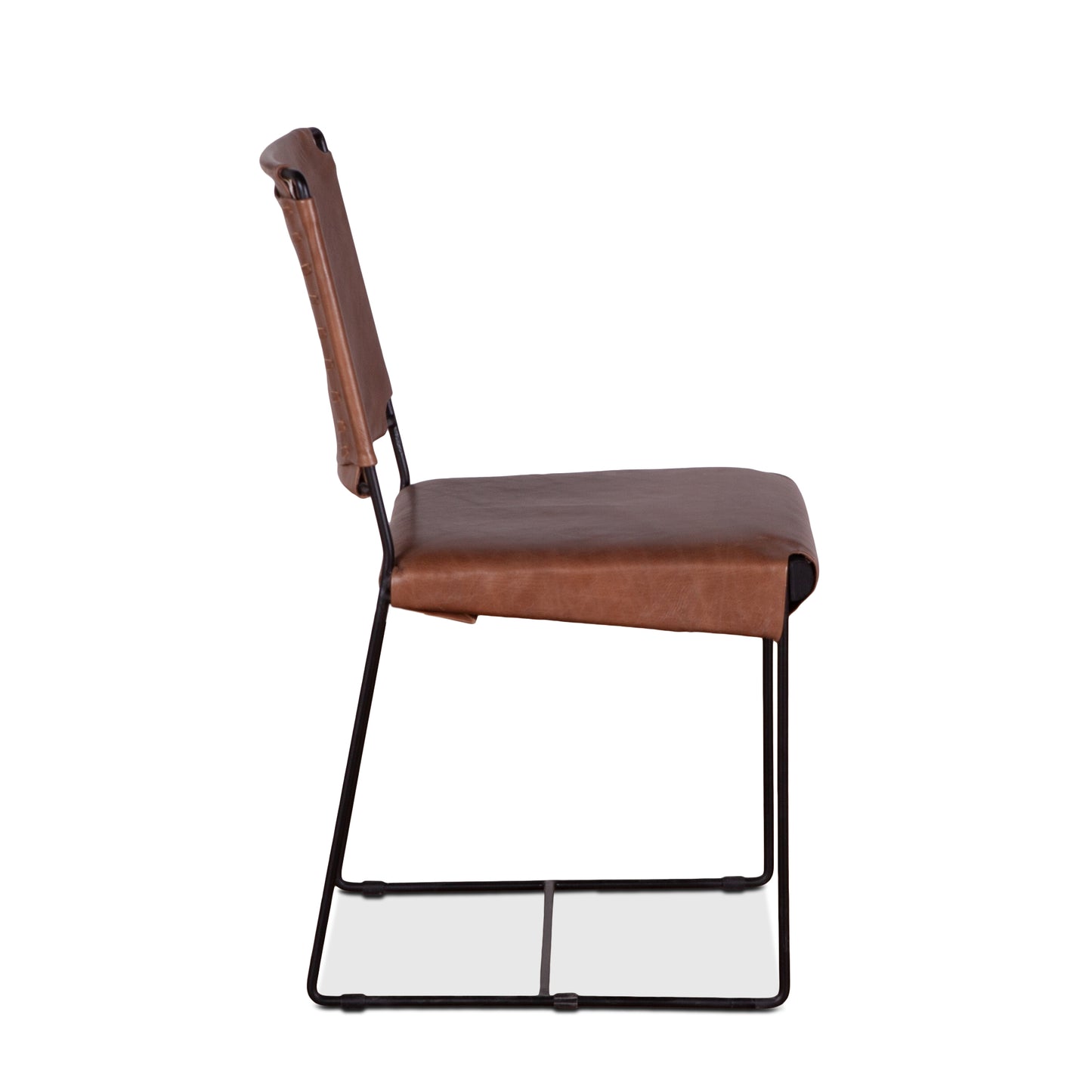 New York Leather Dining Chair - Tobacco Brown