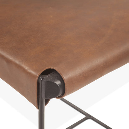 New York Leather Dining Chair - Brown Leather