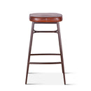 Wellington 19" Backless Brown Top-Grain Leather Bar Stool