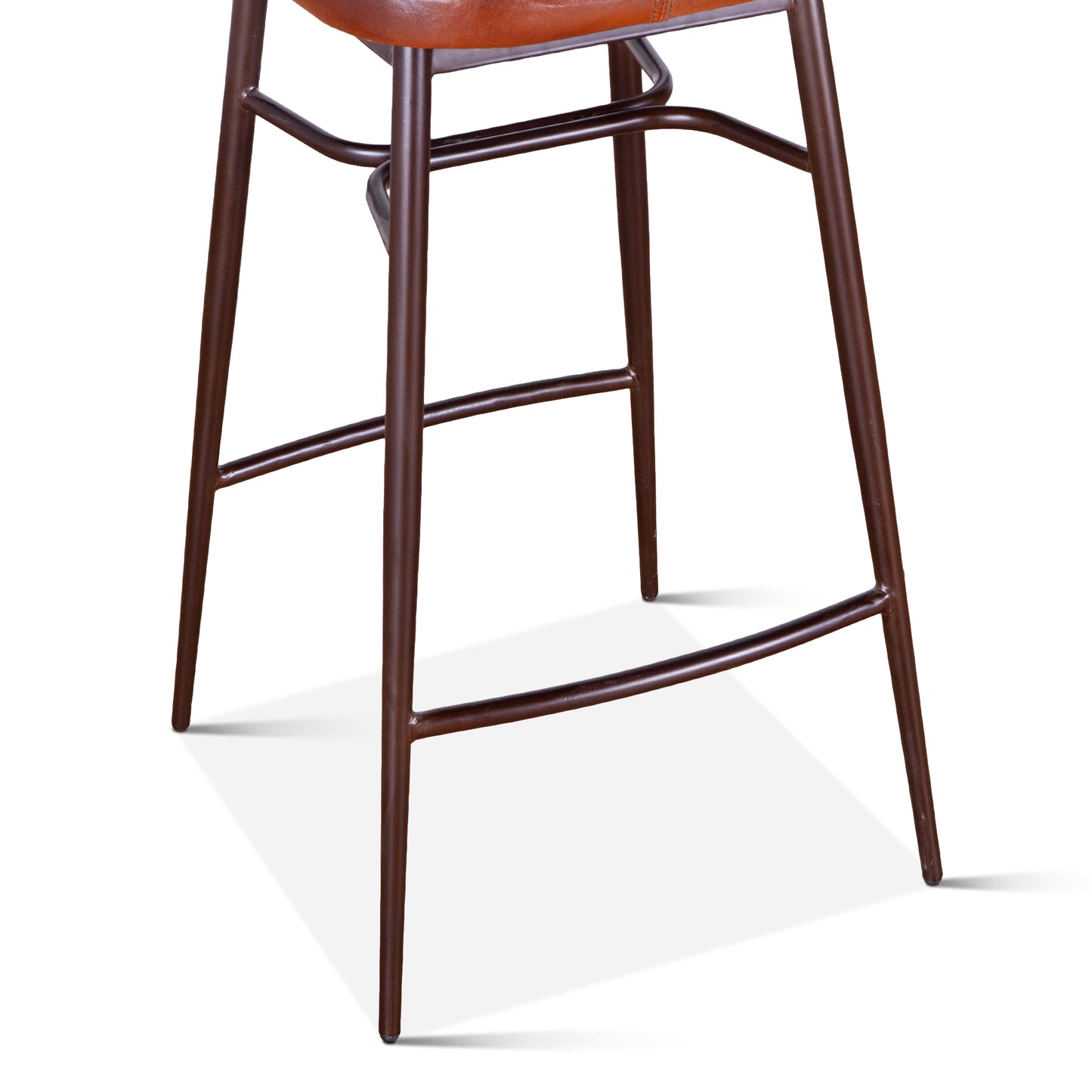 Wellington 19" Backless Brown Top-Grain Leather Bar Stool