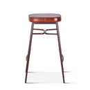 Wellington 19" Backless Brown Top-Grain Leather Bar Stool
