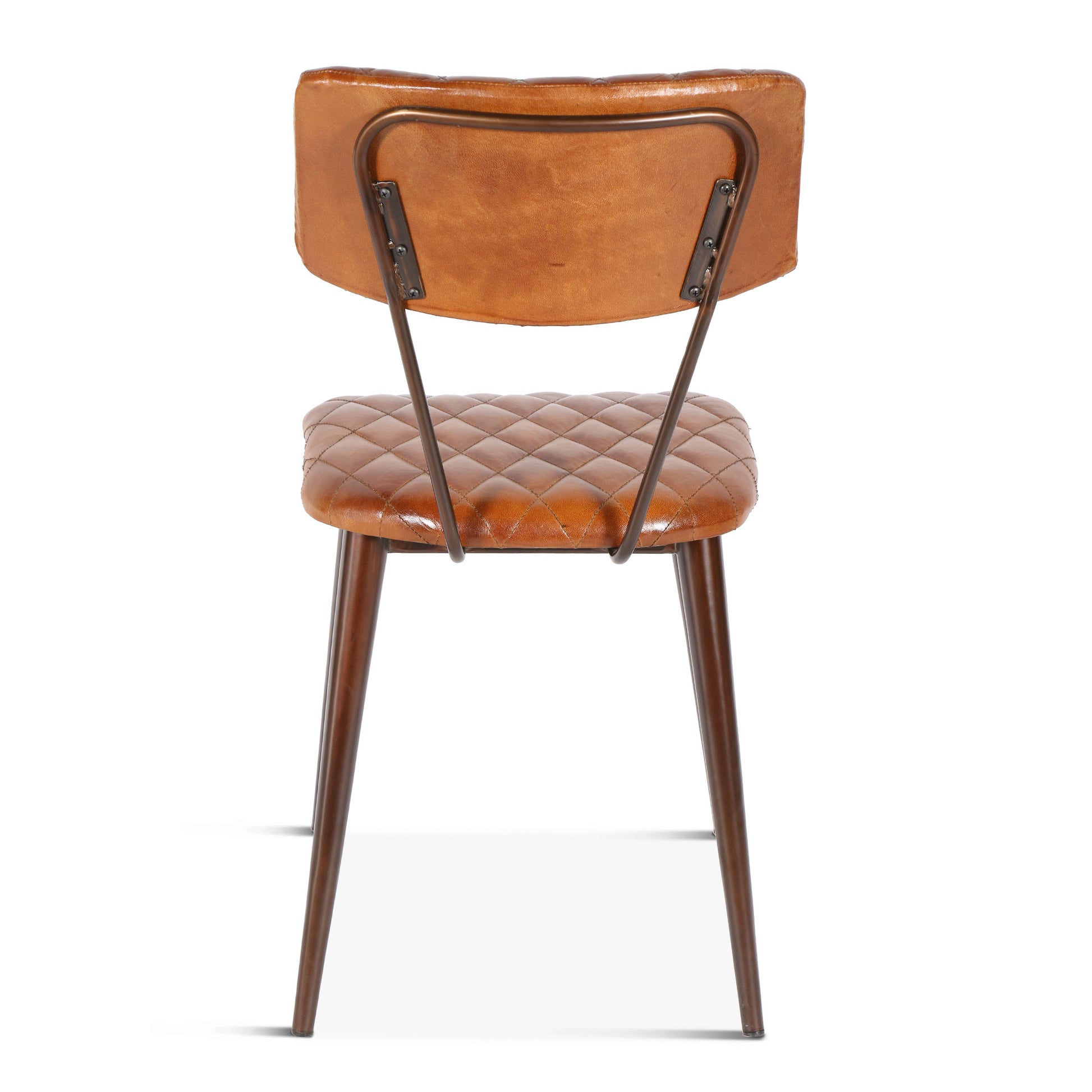 Wellington 17" Diamond Leather & Iron Dining Chair