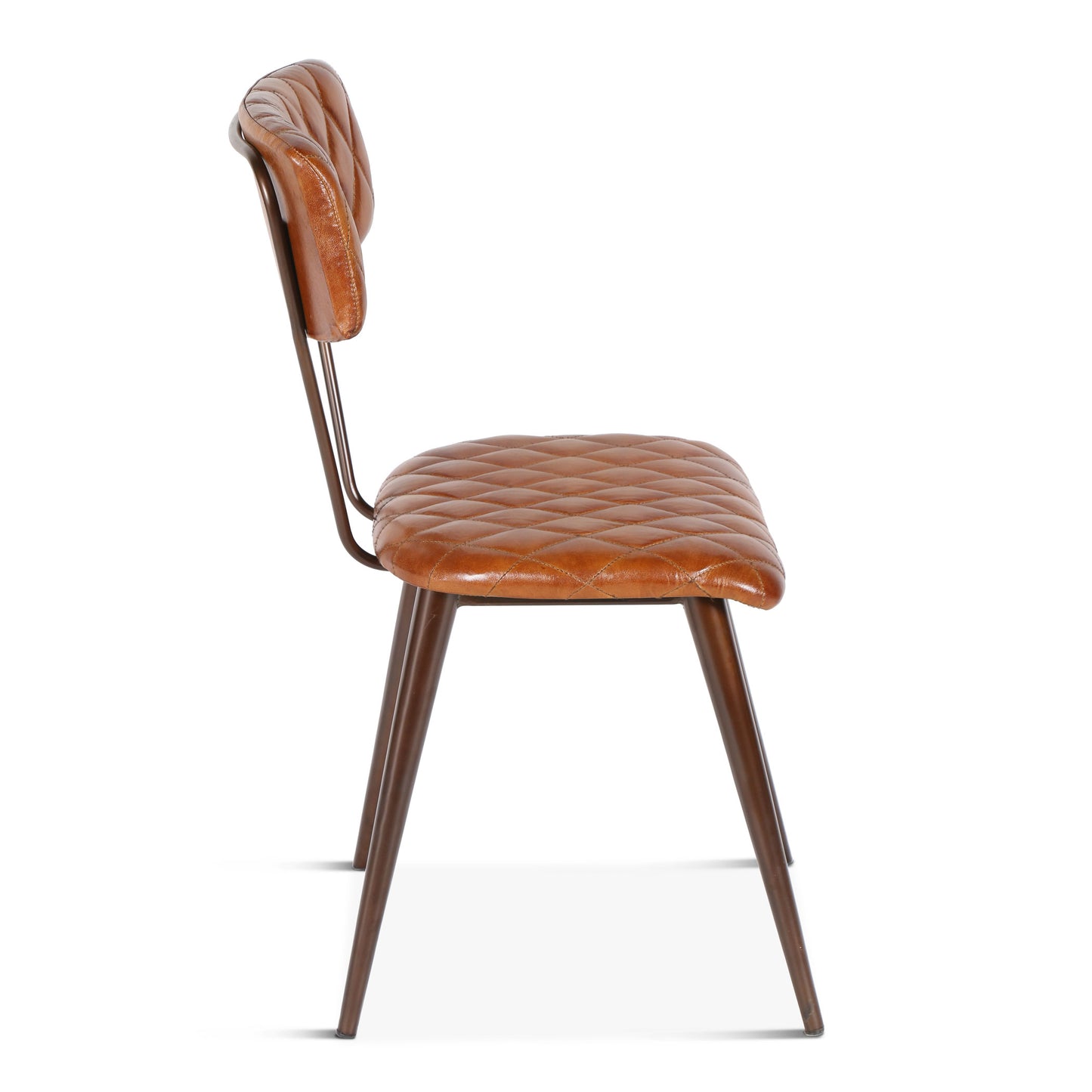 Wellington 17" Diamond Leather & Iron Dining Chair