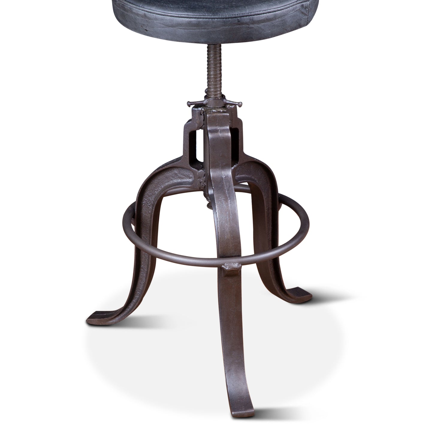 Wellington 13" Top-Grain Black Leather Adjustable Stool