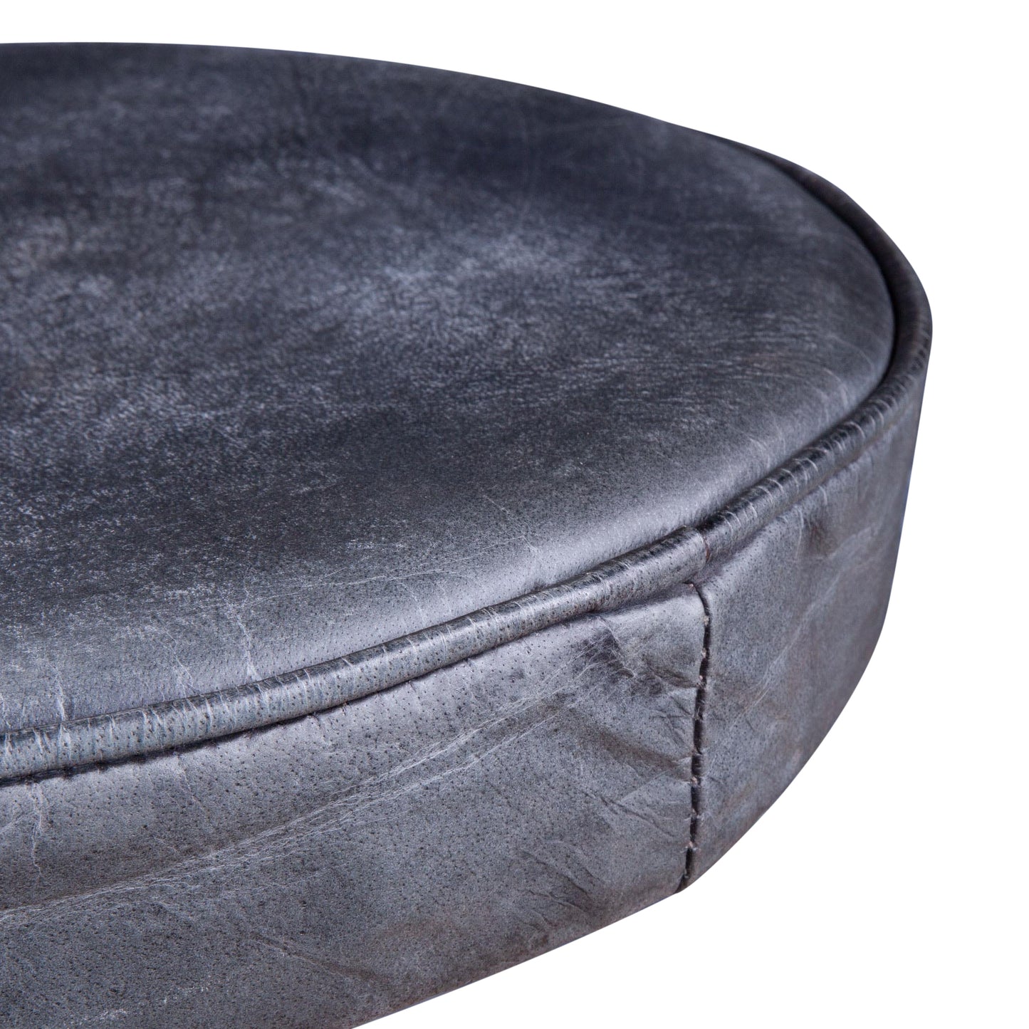 Wellington 13" Top-Grain Black Leather Adjustable Stool