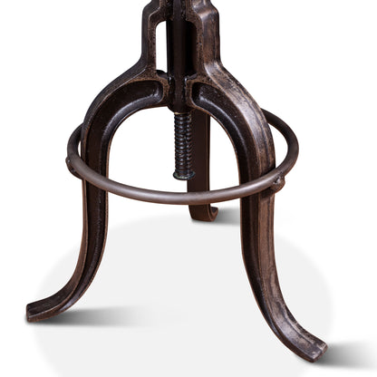 Wellington 13" Top-Grain Brown Leather Adjustable Stool