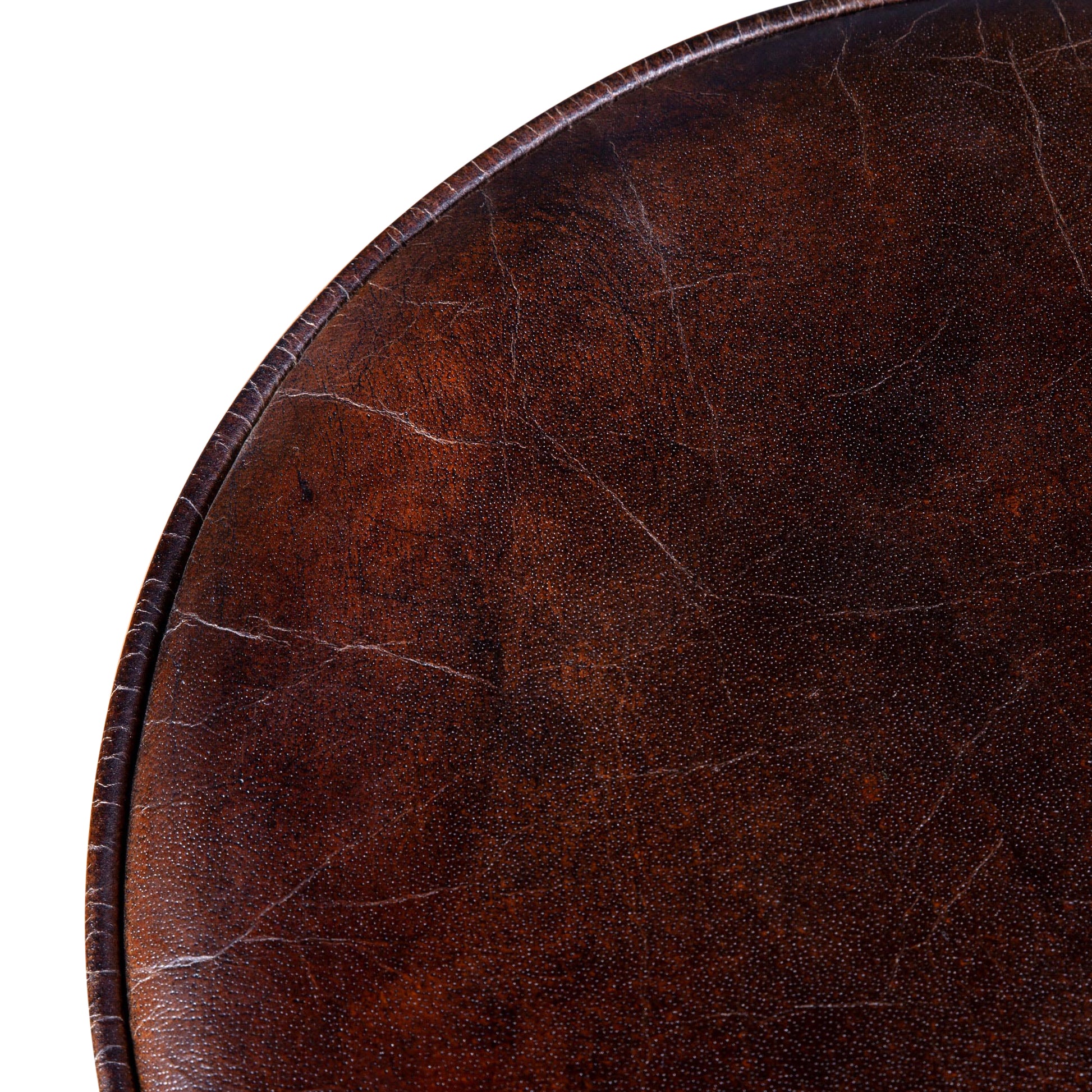 Wellington 13" Top-Grain Brown Leather Adjustable Stool