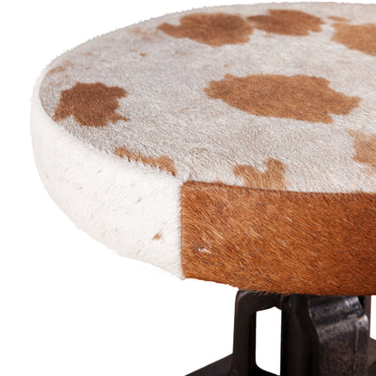 Wellington 13" Cowhide Top-Grain Leather Adjustable Stool