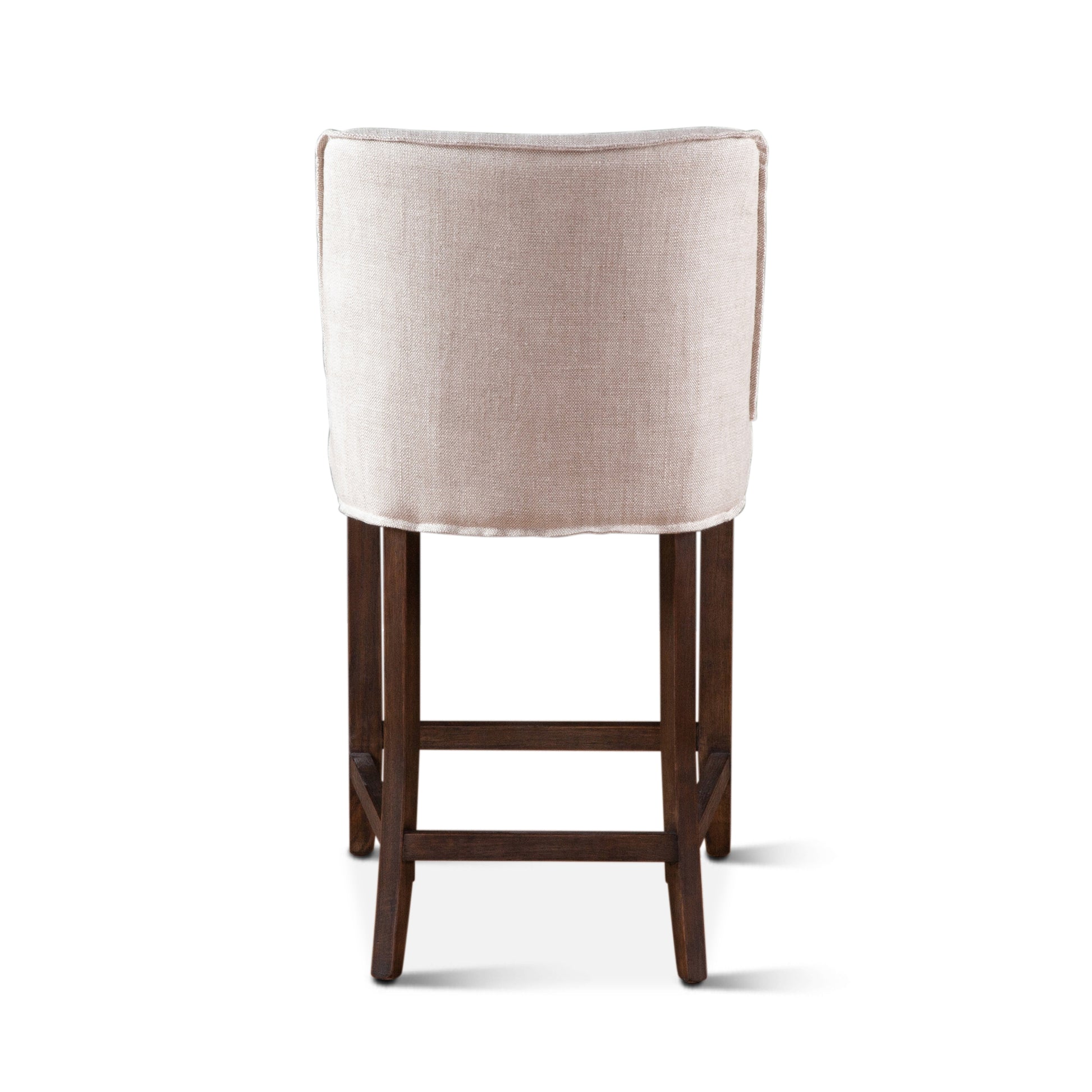 Buddy 20" Counter Chair with White Linen and Dark Legs