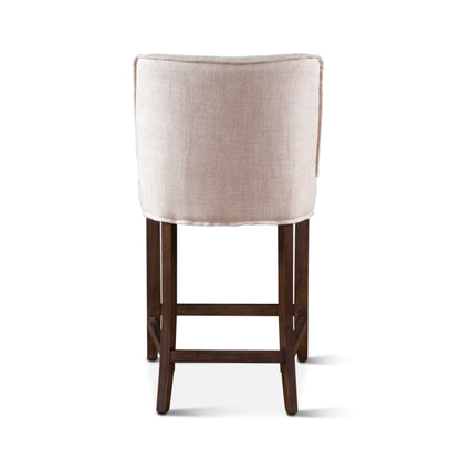 Buddy 20" Counter Chair with White Linen and Dark Legs