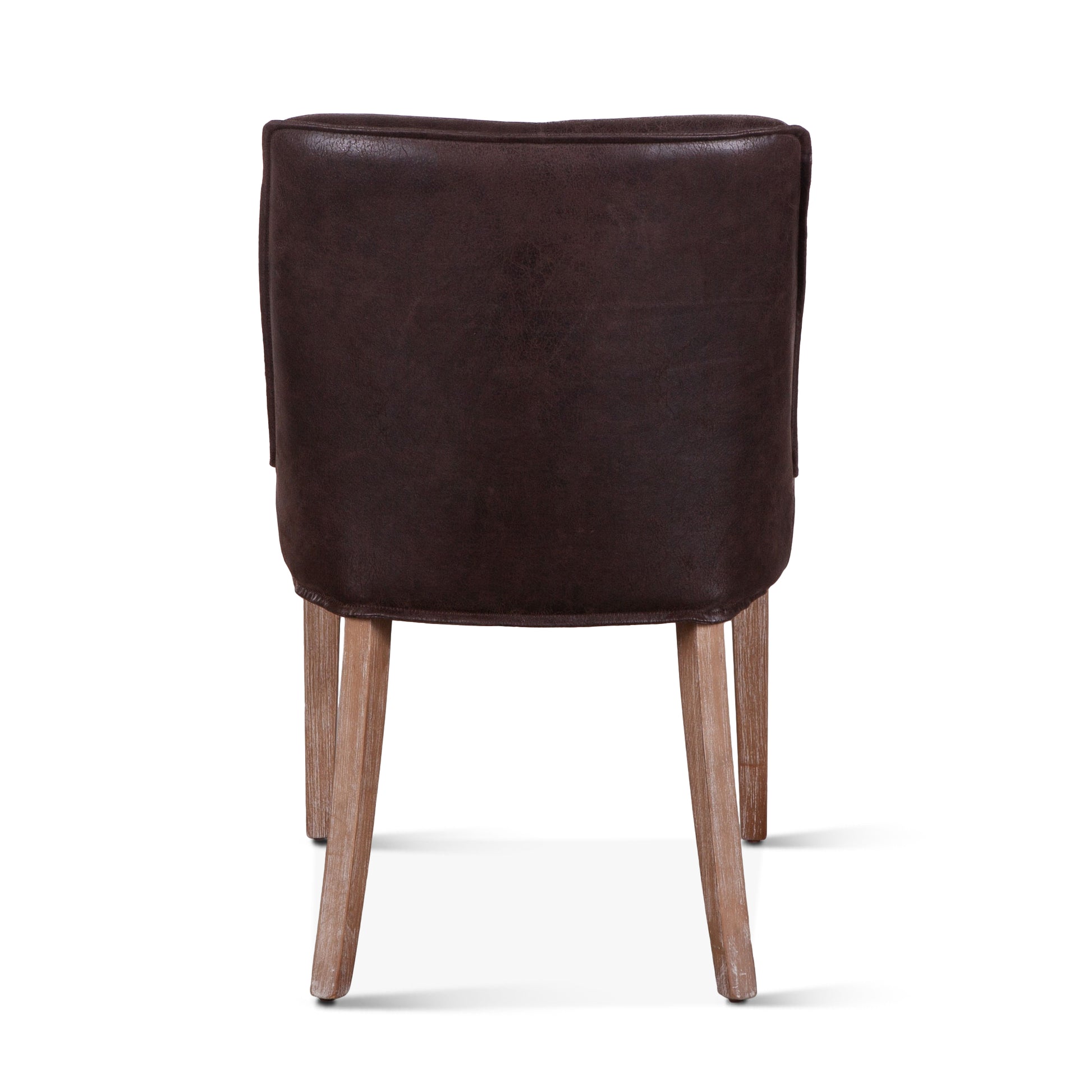 Buddy 20" Dark Brown Leather Dining Chair Natural Legs