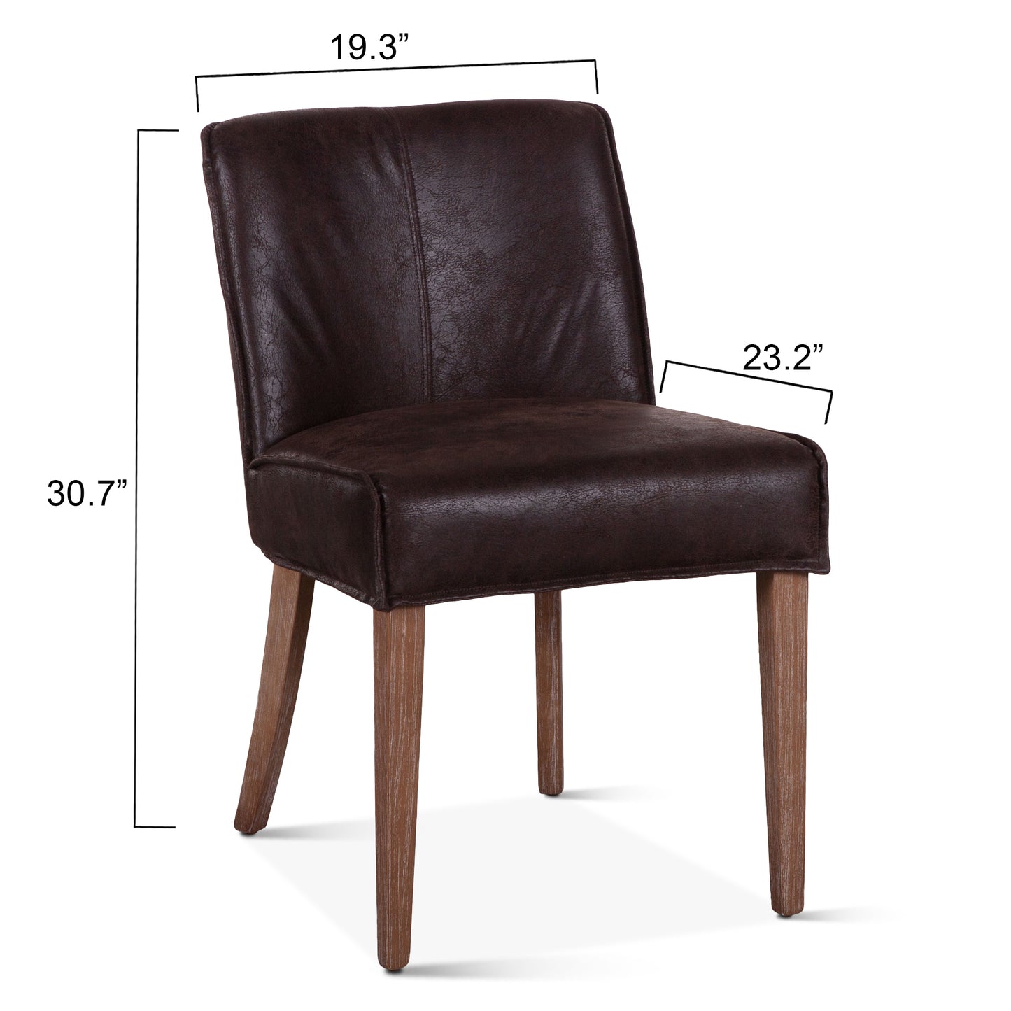 Buddy 20" Dark Brown Leather Dining Chair Natural Legs