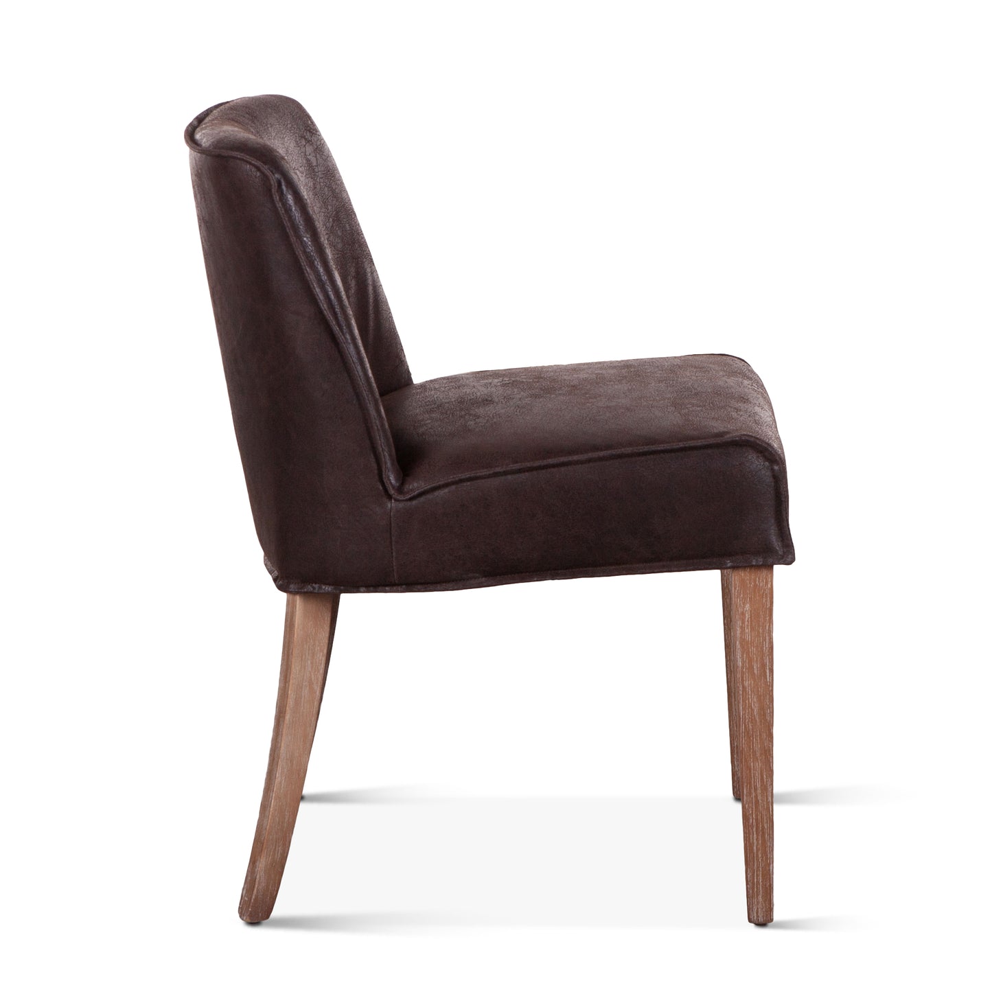 Buddy 20" Dark Brown Leather Dining Chair Natural Legs