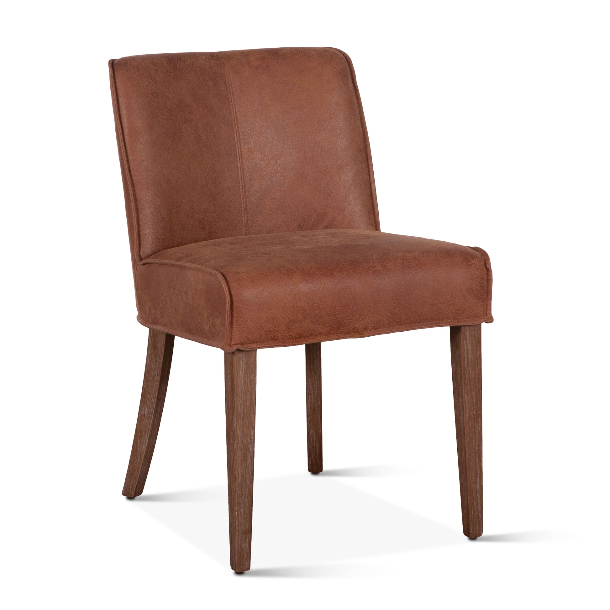 Buddy 20" Tan Leather Dining Chair Natural Legs