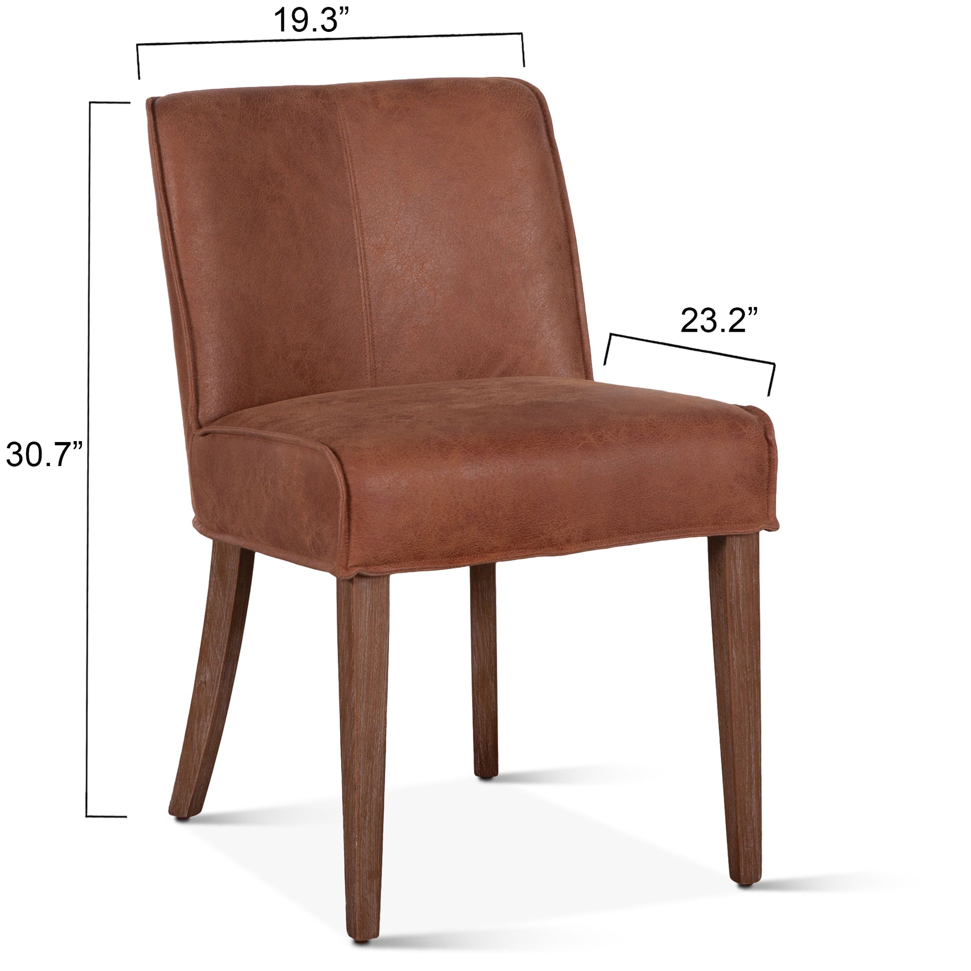 Buddy 20" Tan Leather Dining Chair Natural Legs