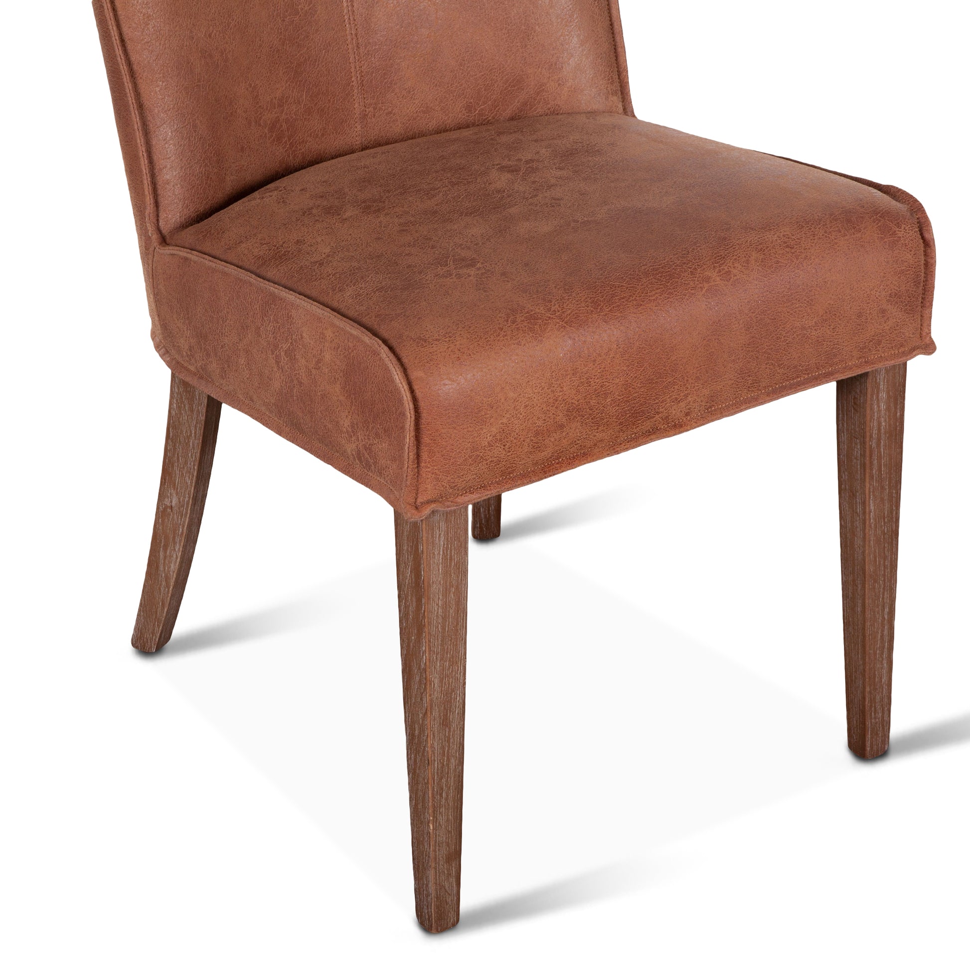 Buddy 20" Tan Leather Dining Chair Natural Legs