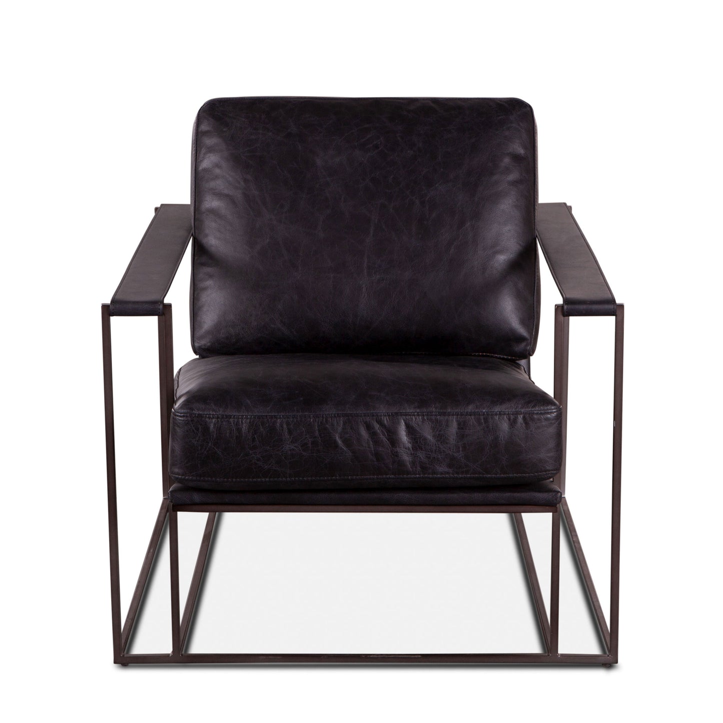 Bogart 30" Ebony Black Leather Arm Chair