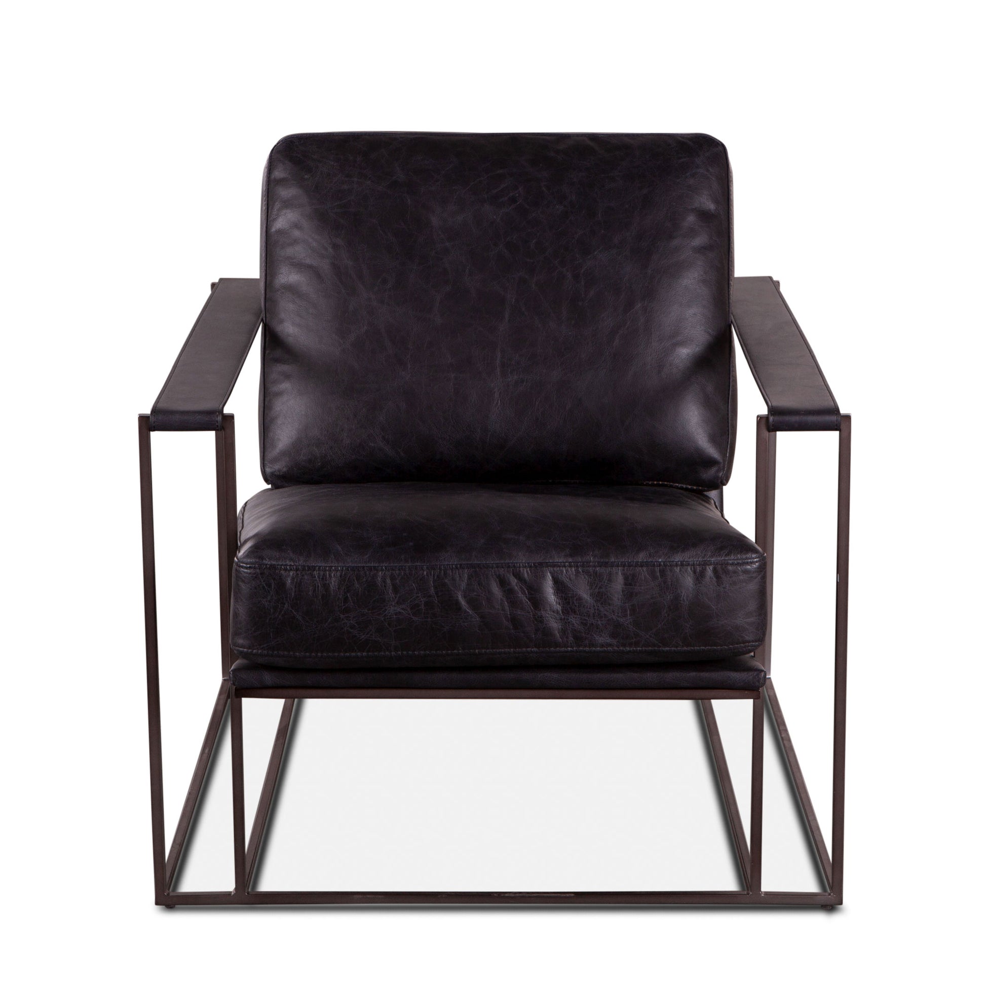 Bogart 30" Ebony Black Leather Arm Chair