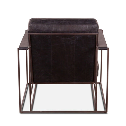 Bogart 30" Ebony Black Leather Arm Chair