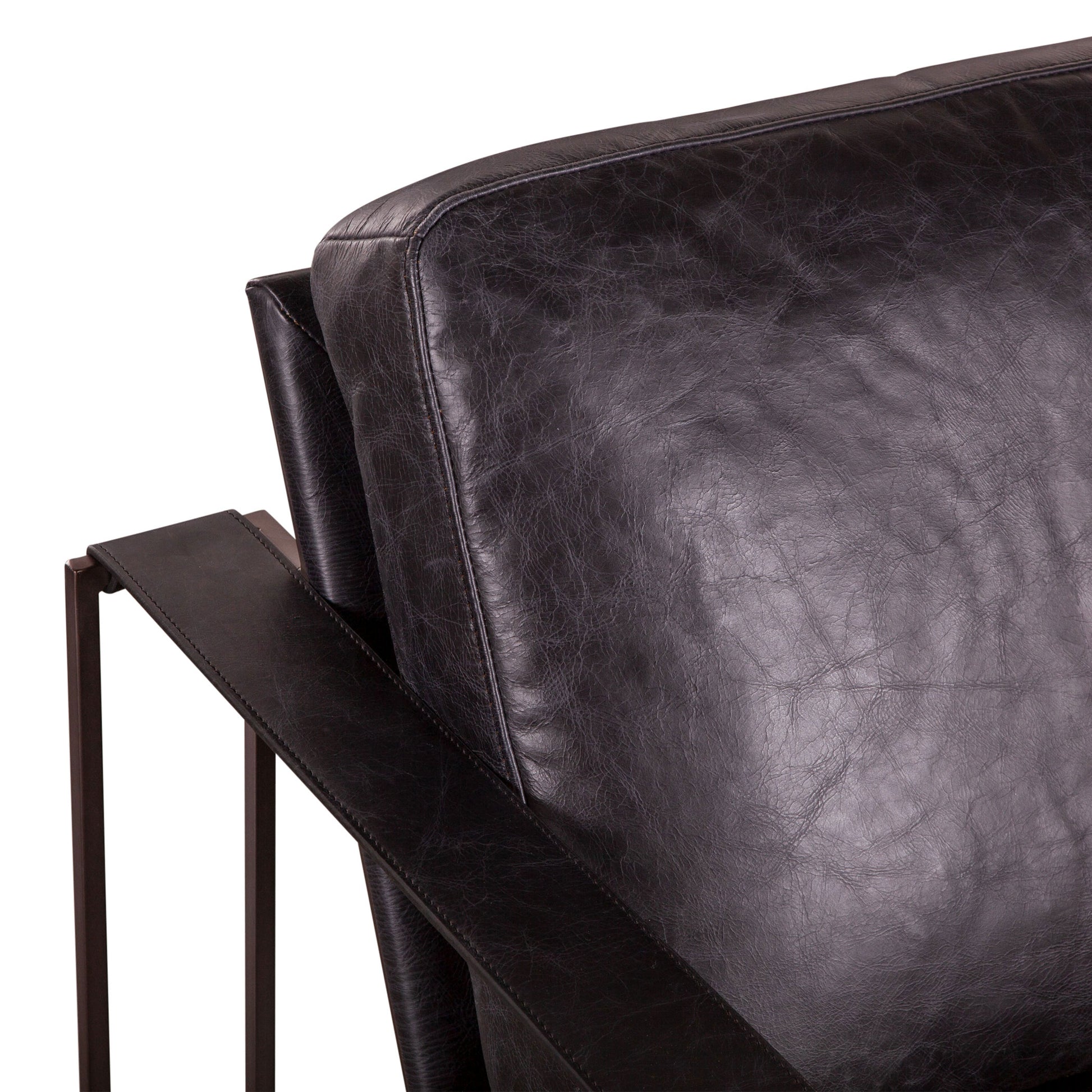 Bogart 30" Ebony Black Leather Arm Chair