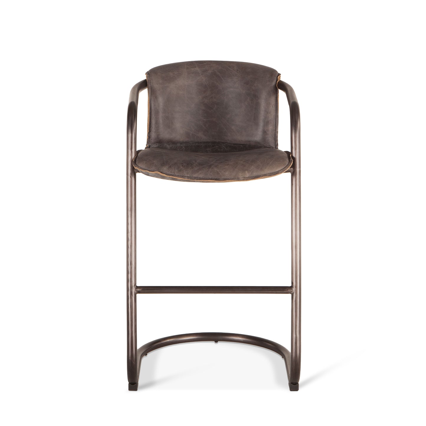 Portofino 22" Antique Ebony Top Grain Leather Bar Chair
